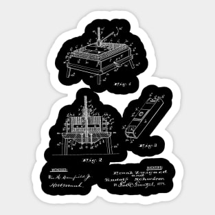 Wine Press Vintage Patent Hand Drawing Sticker